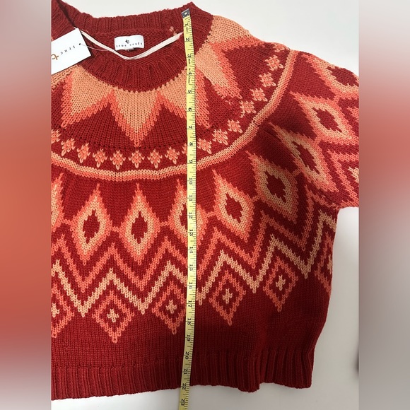 NEW WITH DEFECT True Craft Rustic Red Intarsia Sweater Size XL - Picture 7 of 11
